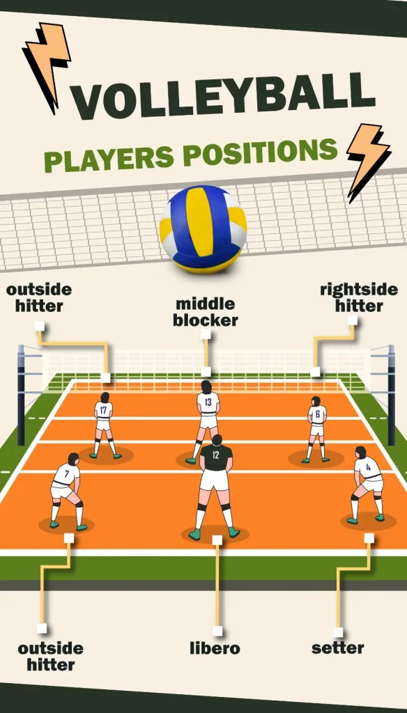volleyball positions on court